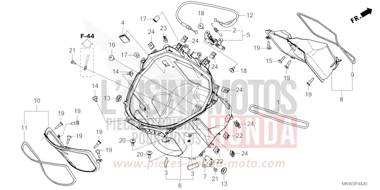 HANDGEPAECKFACH von NC750X "Meca" PEARL GLARE WHITE (NHB53) von 2021